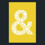 Ampersand (and symbol) Poster. Grey text on Yellow Poster<br><div class="desc">Ampersand (and symbol) Bubble Type Poster. Grey text on yellow background.</div>