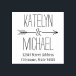 Ampersand Arrow Wedding Monogram Return Address Rubber Stamp<br><div class="desc">Stylish ampersand arrow design for a couple with custom return address text.</div>