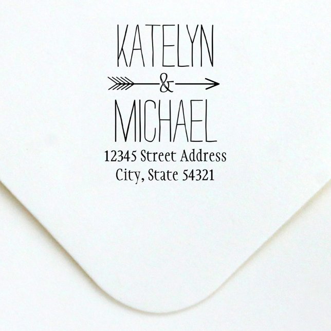 Ampersand Arrow Wedding Return Address Self-inking Stamp (Creator Uploaded)
