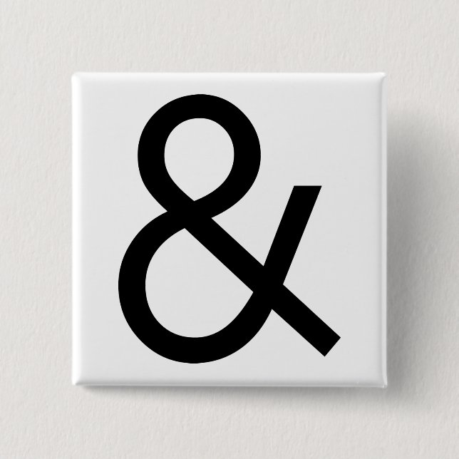 Ampersand - Black 15 Cm Square Badge (Front)