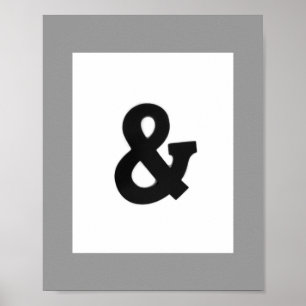 ampersand  bold wall art poster black and white