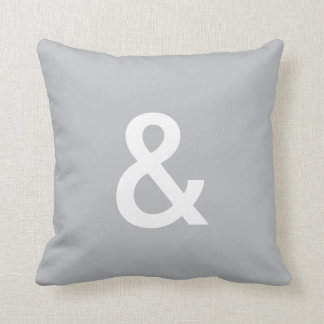& (ampersand) button pillow, Grey & White Cushion