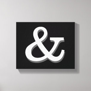 ampersand canvas wall art black and white