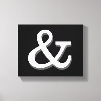 ampersand canvas wall art black and white