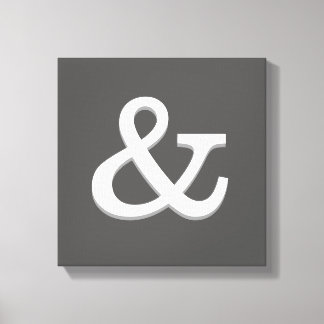ampersand canvas wall art grey and white