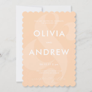 Ampersand Cream Desert Sand Wedding Invitation