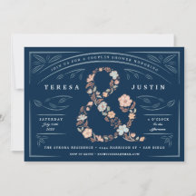 Ampersand Floral Couples Shower Party Invitation