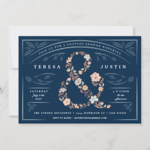 Ampersand Floral Couples Shower Party Invitation