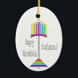 Ampersand Hanukkiah ornament<br><div class="desc">Celebrate the season with this vividly-colorful hanukkiah ornament whose central stand is made of ampersands. Other side features same hanukkiah and says, "Hanukkah Festival of Light". Happy Hanukkah! ~ karyn</div>