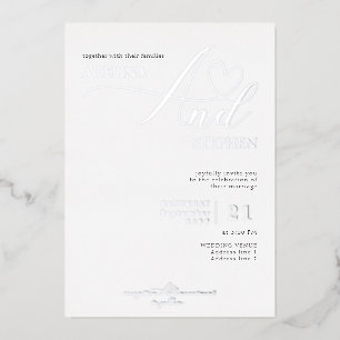 Ampersand Minimalist Elegant Script Wedding Silver