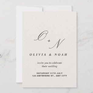 Ampersand Monogram Calligraphy Elegant Wedding Invitation