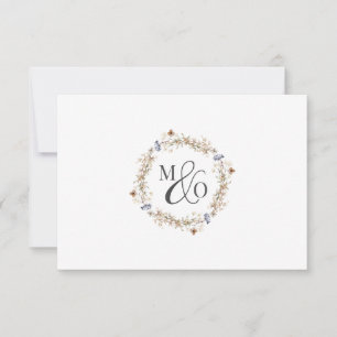 Ampersand Monogram Couple Wedding Wildflower Card