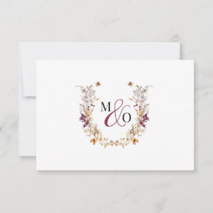 Ampersand Monogram Couple Wedding Wildflower Card