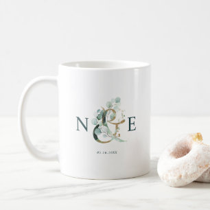 Ampersand Monogram Gold Green Coffee Mug