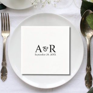 Ampersand Monogram Minimal and Chic Wedding Napkin