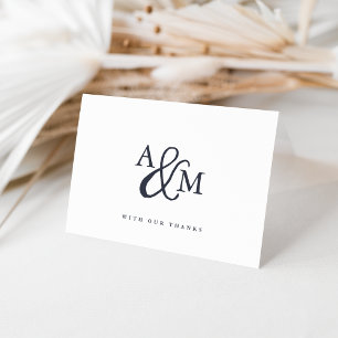 Ampersand Monogram Personalised Wedding Thank You Card