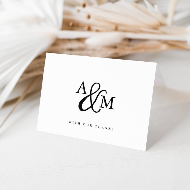 Ampersand Monogram Personalised Wedding Thank You Card (Creator Uploaded)