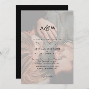 Ampersand Monogram Photo Wedding Invitation