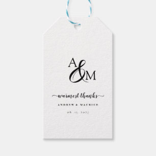 Ampersand Monogram thank you wedding favor Gift Tags