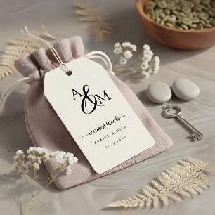 Ampersand Monogram thank you wedding favor Gift Tags