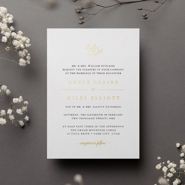 Ampersand Monogram Wedding (Classic monogram wedding invitation)