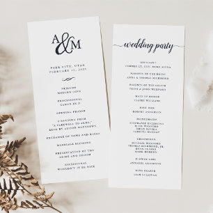 Ampersand Monogram Wedding Ceremony Program Programme