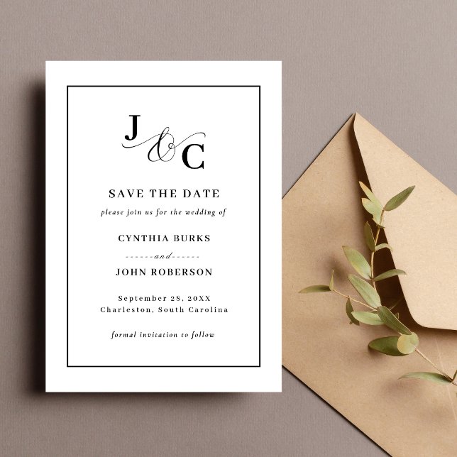 Ampersand Monogram Wedding Save the Date Card (Creator Uploaded)
