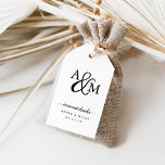 Ampersand Monogram Wedding Thank You Favour Gift Tags<br><div class="desc">Attach these simple and elegant gift tags to your wedding favours for a perfect way to thank your guests. Designed to coordinate with our Ampersand Monogram wedding invitation collection, these chic tags feature your initials worked into a monogram design, joined by a decorative script ampersand. Personalise with three lines of...</div>