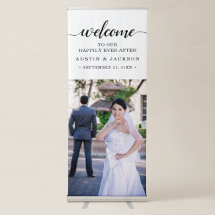 Ampersand Monogram Wedding Welcome Retractable Banner