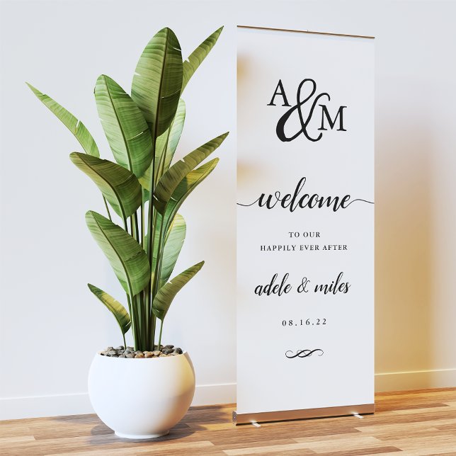 Ampersand Monogram Wedding Welcome Retractable Banner (Creator Uploaded)