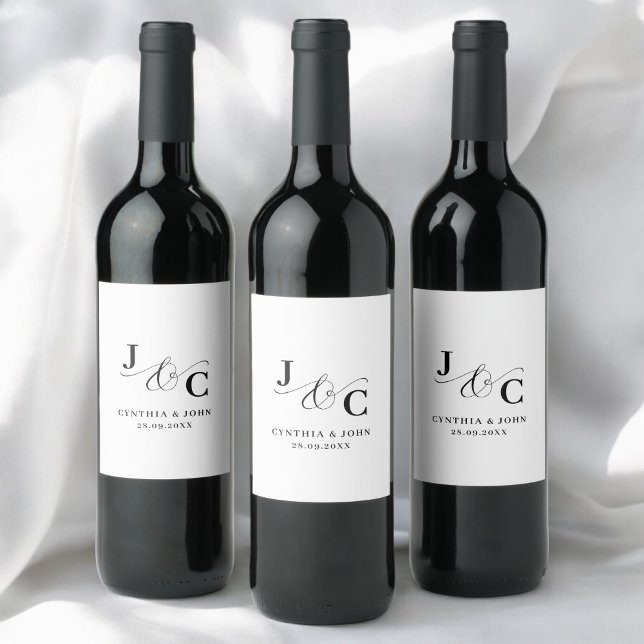 Ampersand Monogram Wedding Wine Label (Creator Uploaded)