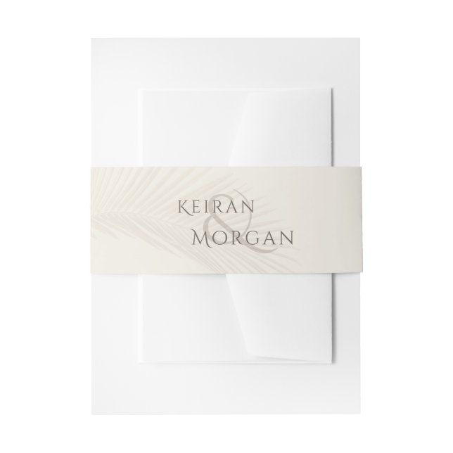 Ampersand Palm Leaf Beach Tropical Branch Invitation Belly Band (Front Example)