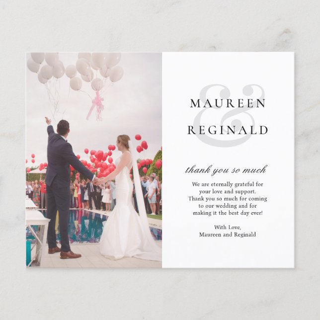 Ampersand Photo Budget Wedding Thank You Card (Front)