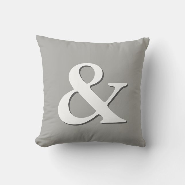 ampersand pillow grey and white modern chic (Front)