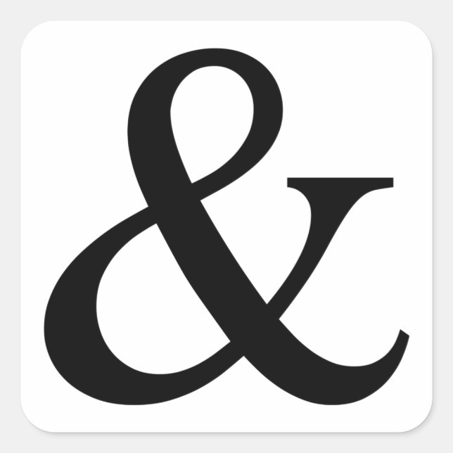 Ampersand sign square sticker (Front)