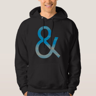 Ampersand - Sky Textured on Dark Hoodie