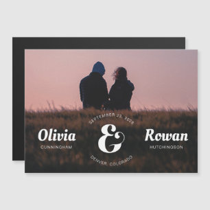 Ampersand Stamp Full Photo Save The Date Magnet