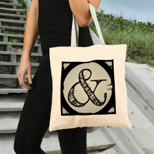 Ampersand Symbol Black typography Tote Bag