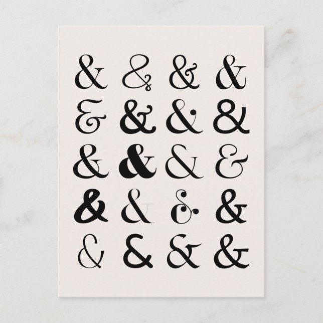 Ampersand Symbols Postcard (Front)