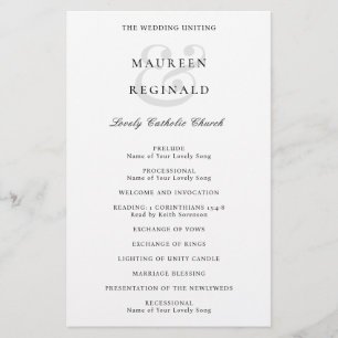 Ampersand Traditional Budget Wedding Program Flyer