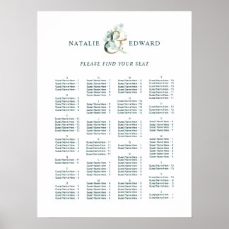 Ampersand Wedding ALPHABETICAL Order Seating Chart