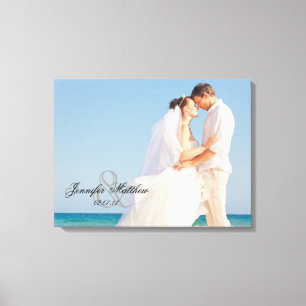 Ampersand Wedding Photo Keepsake Canvas