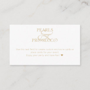 Ampersand White Pearls & Prosecco Bridal Shower Enclosure Card