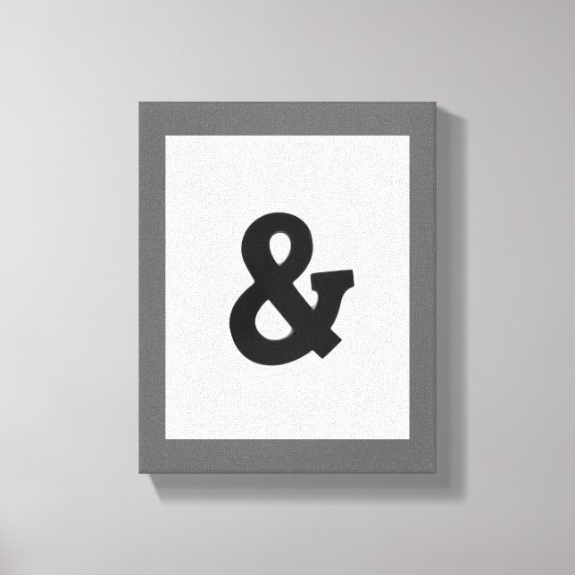 ampersand wrapped canvas bold black and white (Front)