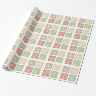 Ampersands - Coral, Peach, Green, Grey Wrapping Paper