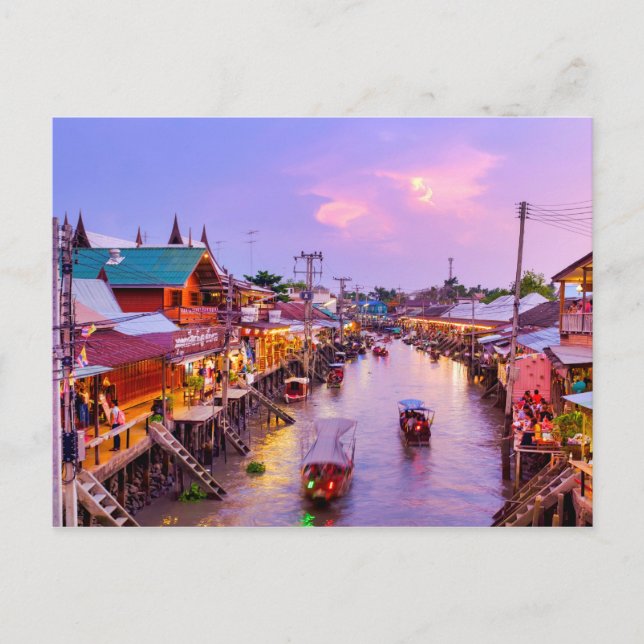 Amphawa floating market postcard (Front)