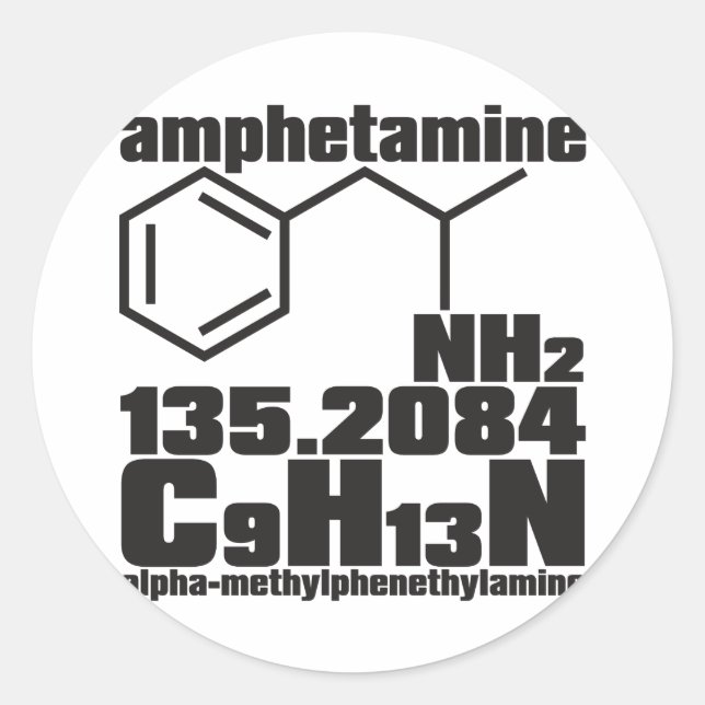 amphetamine classic round sticker (Front)