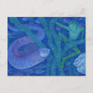 Amphibian and Fish King, fantasy art, Underwater Postcard