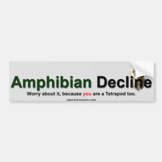 Amphibian Decline Bumper Sticker