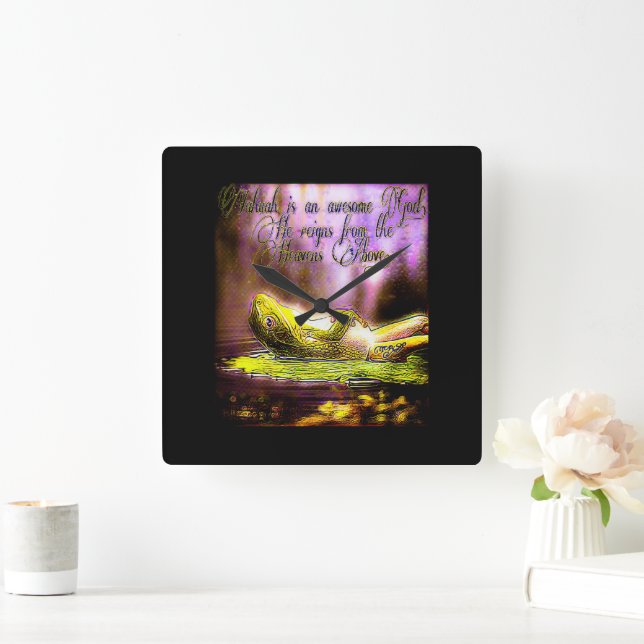 Amphibian Models Frog Laze 01-01 Square Wall Clock (Home)